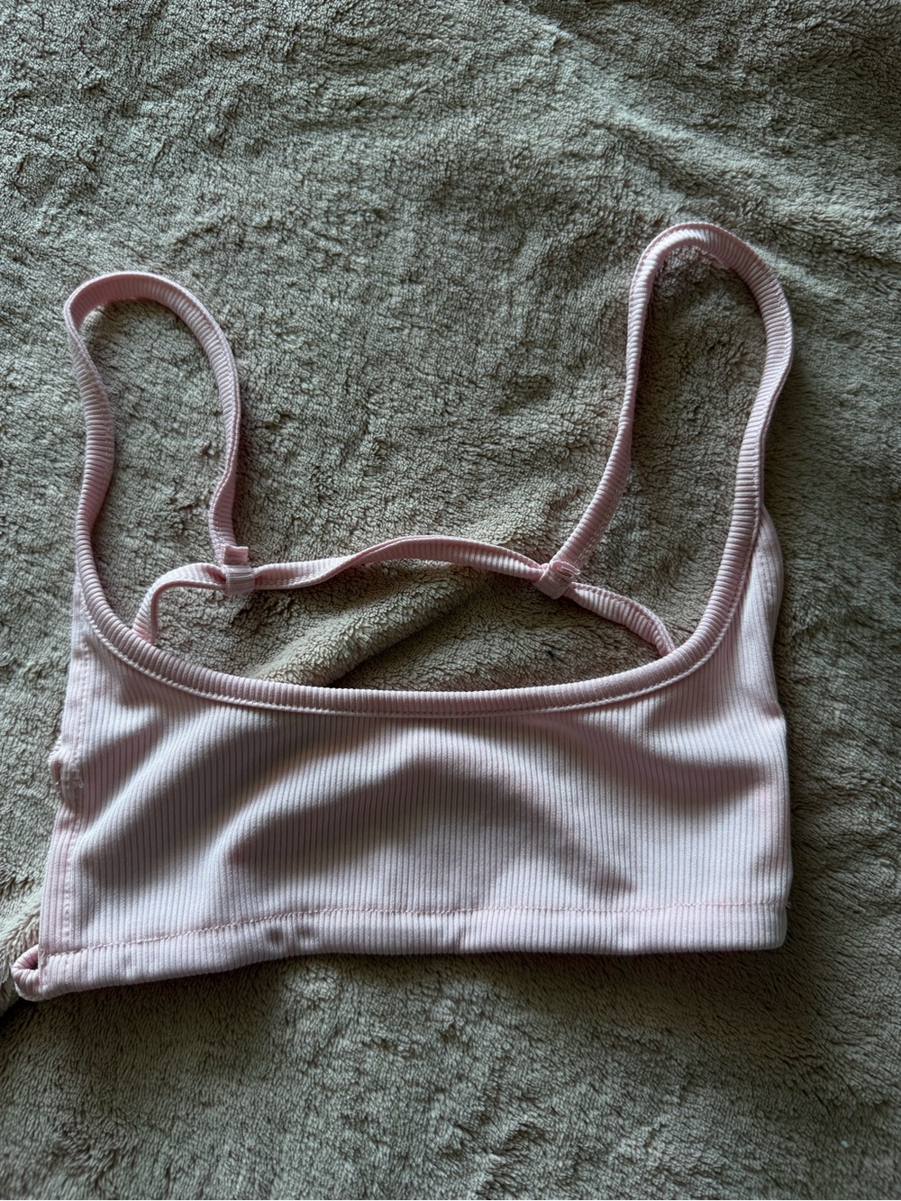 SHEIN Pale Pink Ribbed Crop Bralette